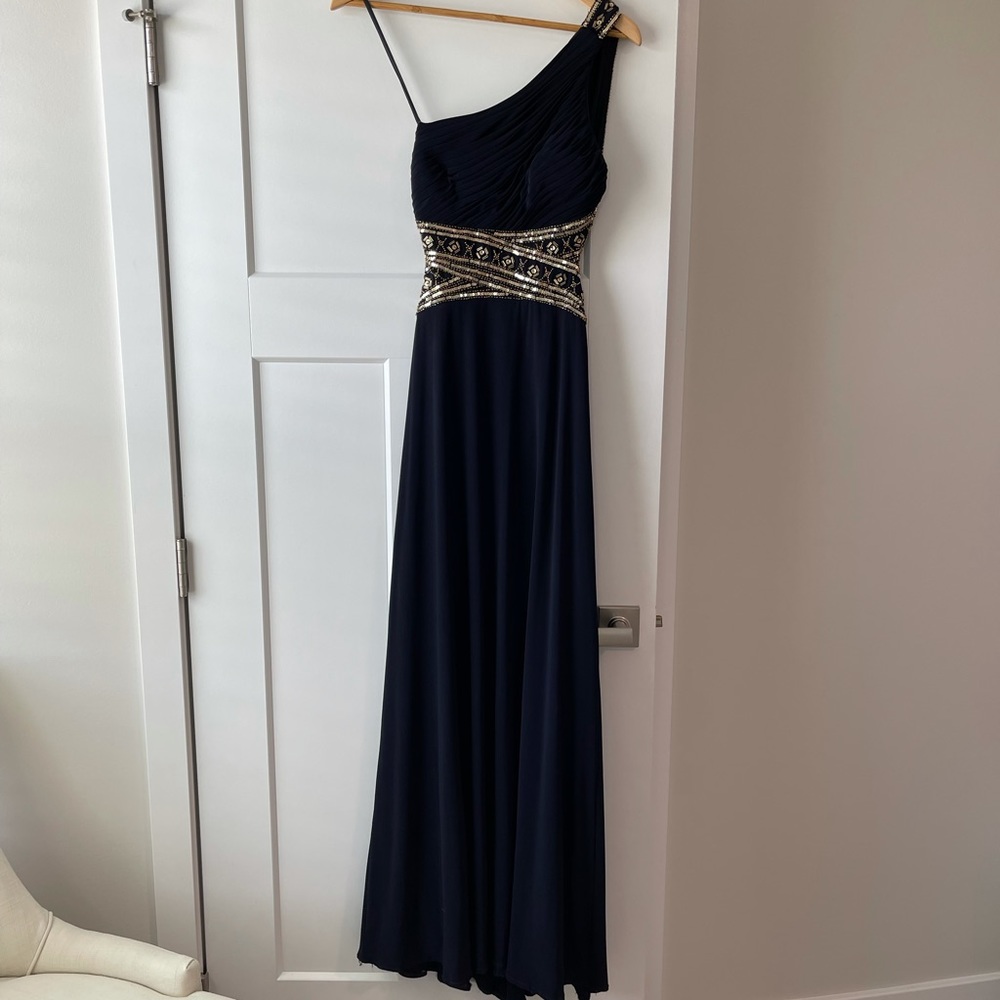 Betsy & Adam Formal Maxi Dress with Sequin Detail